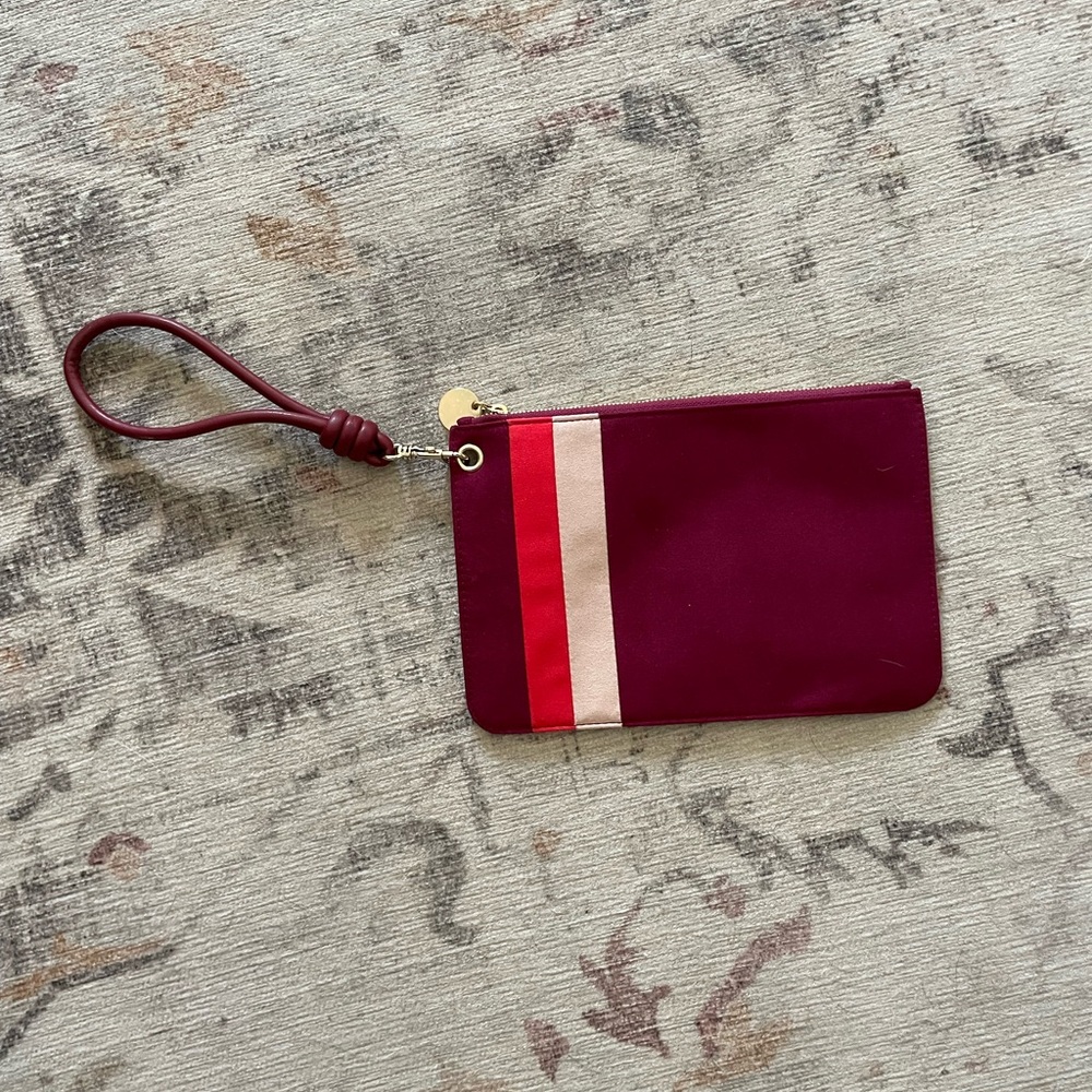 LOFT Burgundy and Pink Wristlet